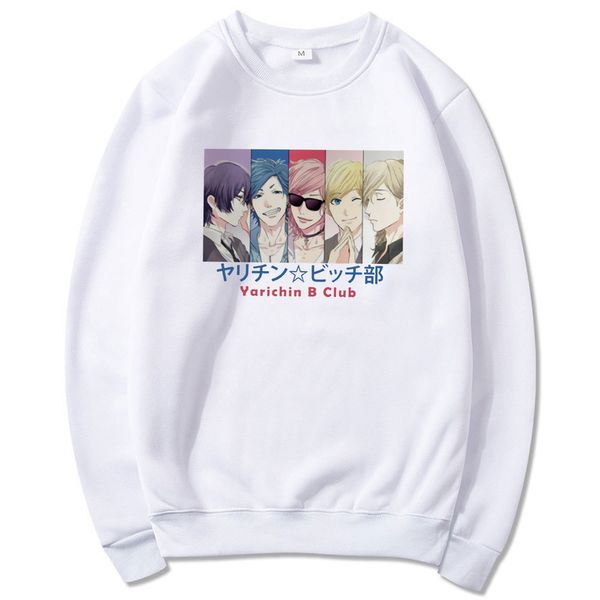 

crewneck men's women's fashion hoodie harajuku hip hop sportswear yarichin b club anime cosplay printed sweatshirt y0319, Black