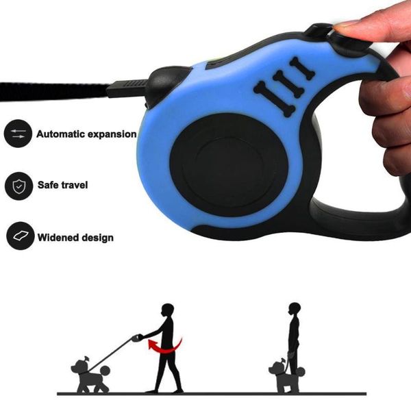 

dog collars & leashes tow rope 45 kg pull chain elastic strap head polyester abs retractable traction leash outdoor walk tactics training