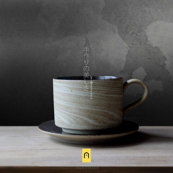 

mugs brand 100% handmade pottery coffee cups and japan brief style with tray creative natural milk tea ceramic mug handgrip