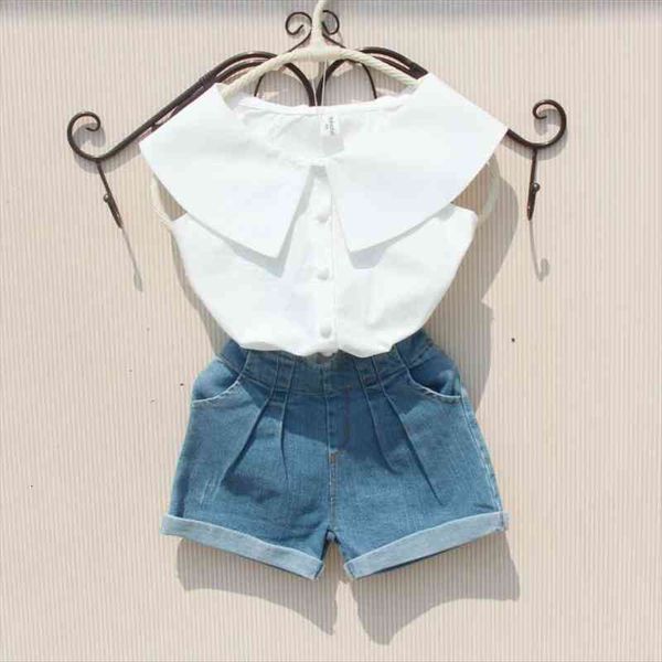 

summer toddler teen school big girls blouse solid white cotton girl blouses kids shirts child clothes 6 8 10, White;black