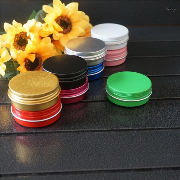 

storage bottles & jars portable 30g 30ml round aluminum box metal tin cosmetic cream diy refillable black empty jar tea pot containers