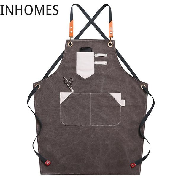 

aprons apron work milk coffee barber clothes hair stylist perm dyer hairdressing custom logo chef delantal cocina hombre mujer