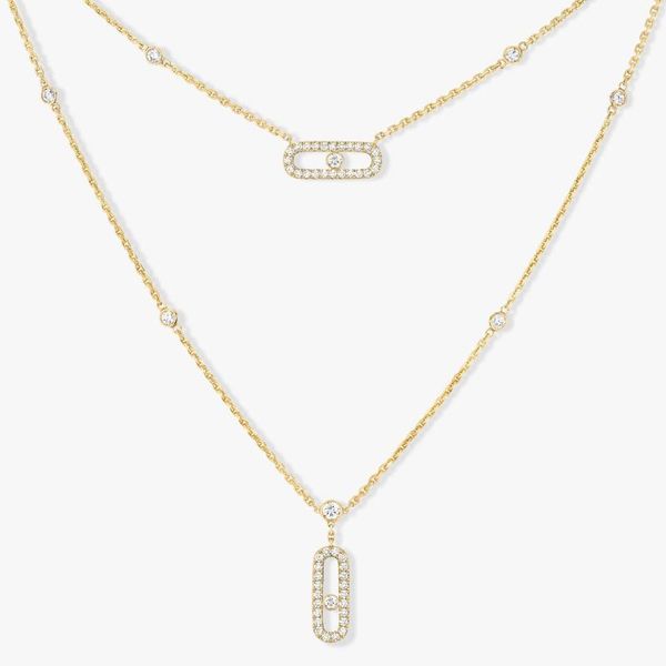 

chains european 925 sterling silver diamond messika necklace ball double layer fine jewelry for women