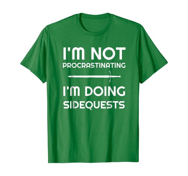 

i'm not procrastinating i'm doing side quests gamer shirt, White;black