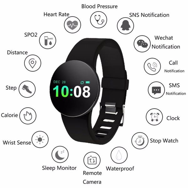 

wristwatches smart wristband blood pressure heart rate tracker intelligent sports bracelet chronograph watch waterproof, Slivery;brown