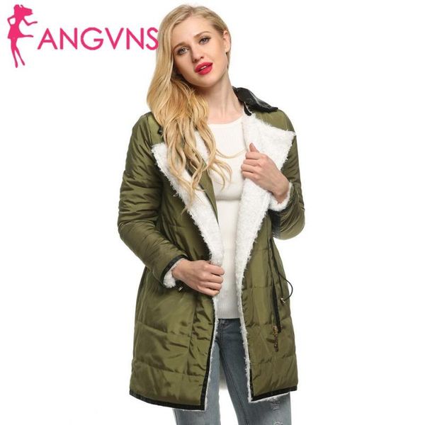 

women's jackets women winter warm outfit leather turn down collar thicken patchwork front zipper plus size female coat outwears, Black;brown