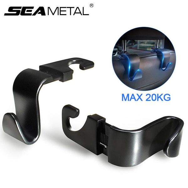 

load 4pcs car hanging hook multipurpose headrest seat back hanger auto clips fastener for bags handbags clothes