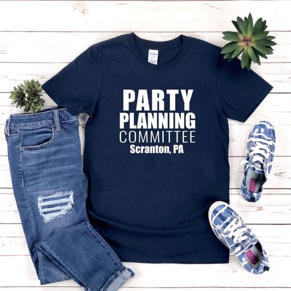 

women's t-shirt the office party planning committee scranton t shirt tv show inspired graphic tees short sleeve women, White
