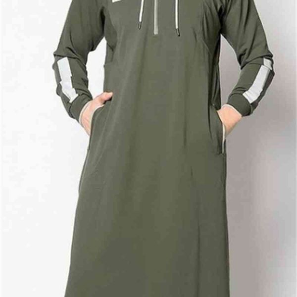 

2019 new muslim robe men's long sweater, Black