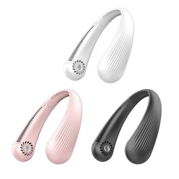 

electric fans portable bladeless mini neck hanging fan usb rechargeable folding summer cooling silent for home outdoor sports