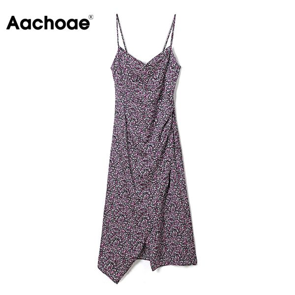 

summer spaghetti strap dress floral print beach party dress backless irregular hem chic midi dress vestido de mujer, Black;white
