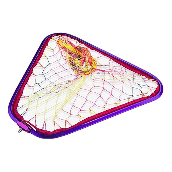 

fishing accessories folding net mesh head aluminum round/triangle frame colorful nylon hand landing tackle