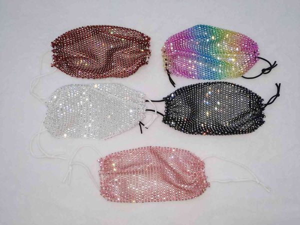 

factory outlet masks tiktok 2021 new crystal lace hollow mask, fashion all match red and vibrato