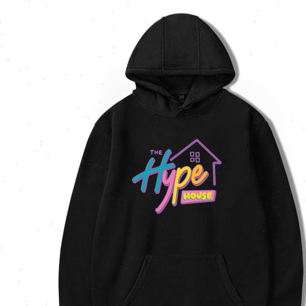 

the hype house charli damelio womens sweatshirts oversized pullover harajuku tracksuit print men women casual, Black