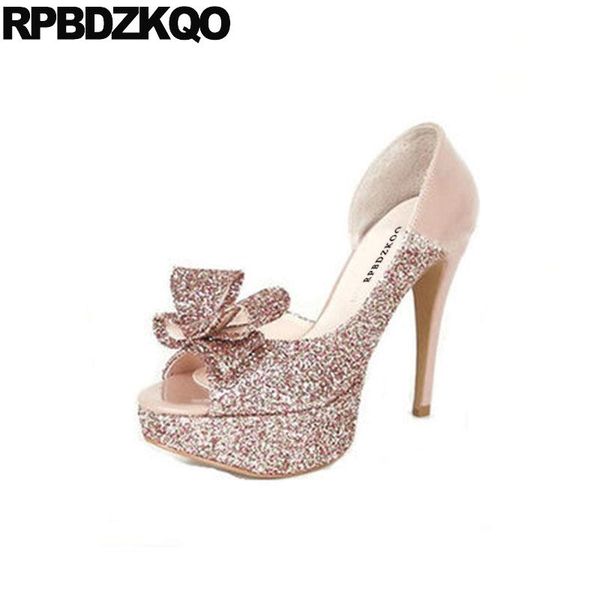 

dress shoes stiletto super peep toe extreme ladies rose gold ultra glitter high heels exotic dancer evening big size pumps platform, Black