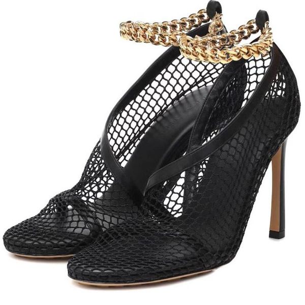 

sandals for women solid mesh suede leather flock retro fashion party shoes woman elegant thin heeled, Black