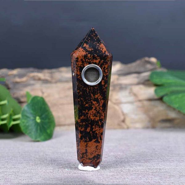 Натуральная обсидианская кристаллическая труба шесть призма Оригинальный каменные иностранные прямые продажи производителями в Восточном Китайском море