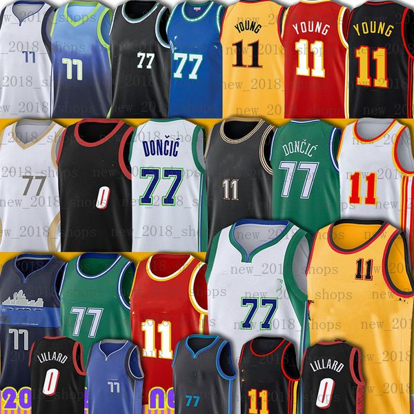 

77 doncic basketball jersey luka trae 11 young men dirk 41 nowitzki spud 4 webb de'andre 12 hunter, Black;red