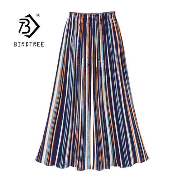 

summer wide leg chiffon pants for women plus size casual elastic high waist ankle-length pants pleated pant trousers b14405x 210419, Black;white