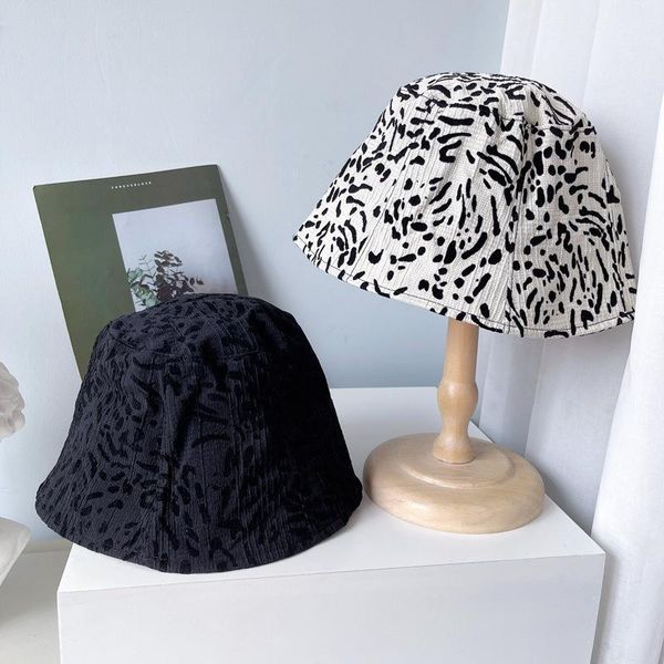 

beanie/skull caps japanese pleated zebra pattern bucket hat fall cloth cap all-matching fisherman, Blue;gray