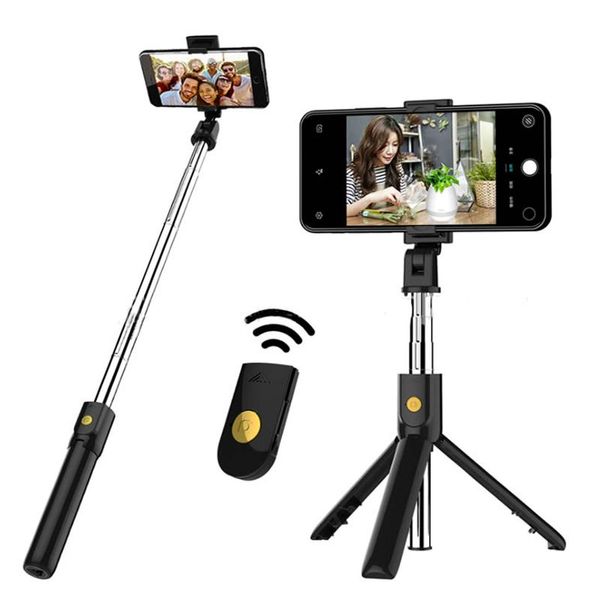 Wireless 2024 3in1 Monopodi selfie Stick pieghevole mantello a mano bluetooth Monopode otturatore remoto mini treppiede estesibile per iPhone/Android/Huawei