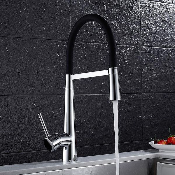 

kitchen faucets swivel pull out faucet chrome and black sink mixer tap 360 degree rotation torneira cozinha taps
