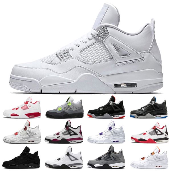 

2021 new basketball shoes 4s man cat haze shimmer desert moss white university blue sail pine green pure money travis bred diy neon outdoors