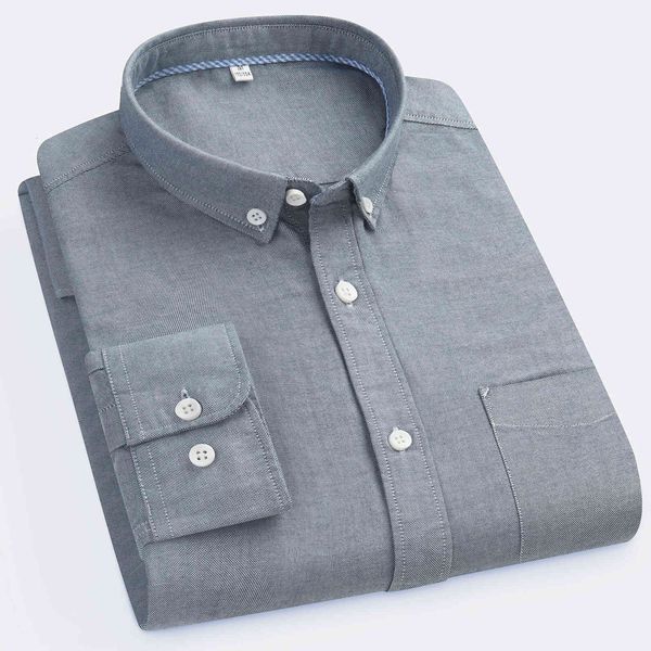 

b349 long sleeve plus size 3xl men casual shirt male business brand social oxford s blue white qxuu, White;black