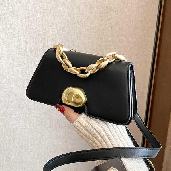 

shoulder bags handbag women's bag for women 2021 thick chain cluches hand brand leather small flap crossbody