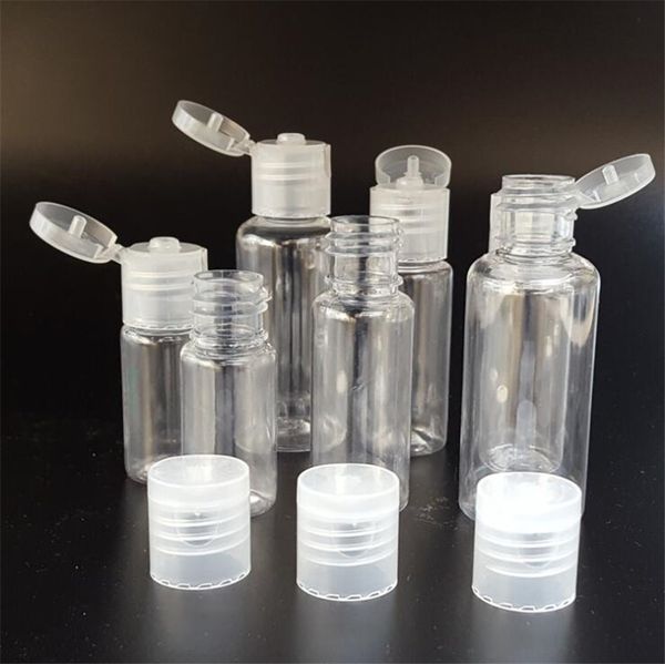 Plastik Seyahat Şişesi 5 ml / 10 ml / 20 ml / 60 ml / 80 ml / 100 ml / 120 ml Boş Taşınabilir Örnek Şişeler ile Flip Cap Şampuanlar Duş Jeli