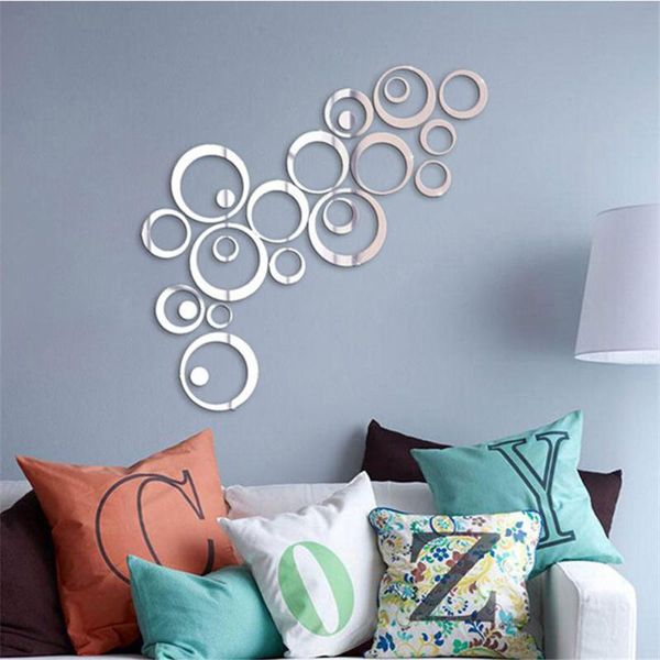 

mirrors 24 pcs circle acrylic mirror wall stickers removable round dots decals decoration murals for home living room decor