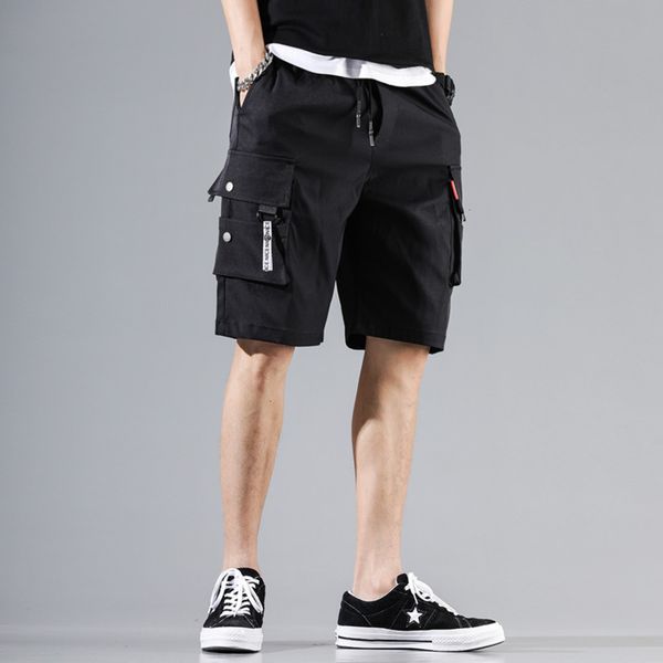 

men's shorts shorts trendy, loose, large size, summer thin work clothes, capris, versatile casual men's middle and ice silk pants, White;black