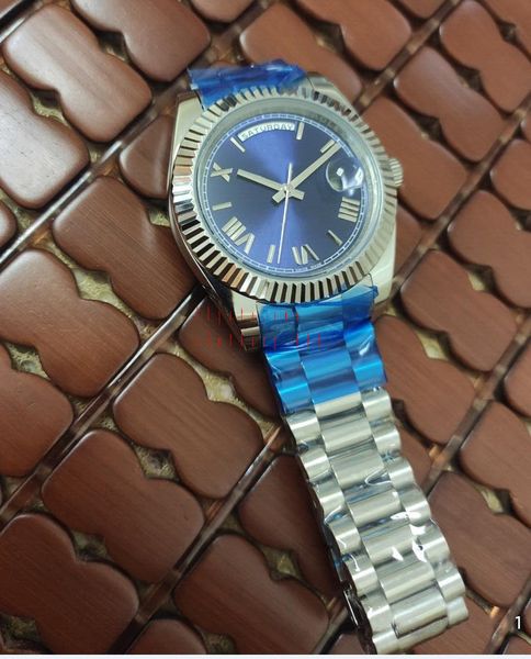 

mens watches romen dial sapphire 40mm 228235 228238 228239 228206 mechanical 316l steel bracelet waterproof luminous luxury watch original b, Slivery;brown