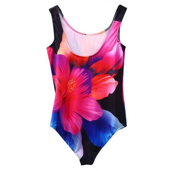

plus size xl-4xl women one piece swimsuit o neck sleeveless print push up padded bikini swimwear beachwear one-piece suits