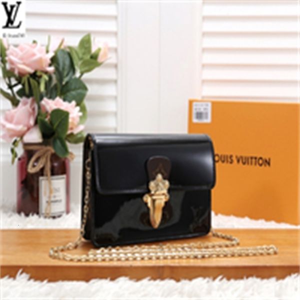 

brand designer luxury sqim m63306 patent leather chain wallet black women handbags iconic bags handles shoulder bags totes cross body ba, Red;black