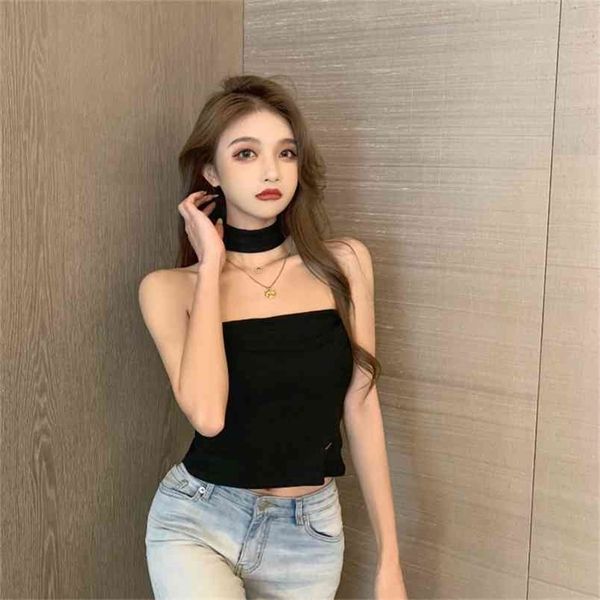 

summer the camisole off shoulder cami tube short tank women 210507, White