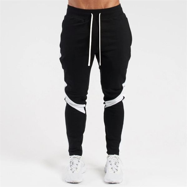 Erkekler Spor Fitness Eğitim Pantolon Koşu Şerit Sweatpants Erkek Düz Pantolon Eşofman Joggers Sportswear 210715