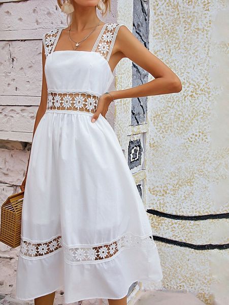 

eyelet embroidery zip back cami dress v2st#, Black;gray