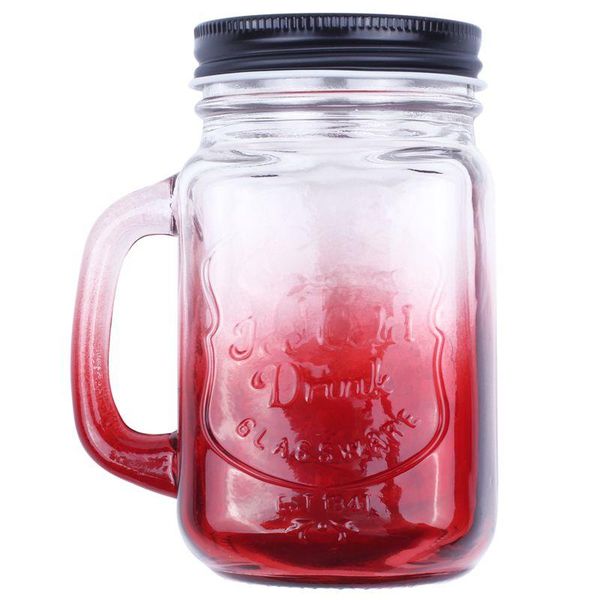 

wine glasses fashionable vintage mason glass drinking jar bottles cup 500ml/17oz, red