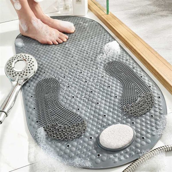 stile PVC wc bagno tappetino antiscivolo bagno di casa grind pietra tappetino bagno con doccia massaggio tappetino 211130