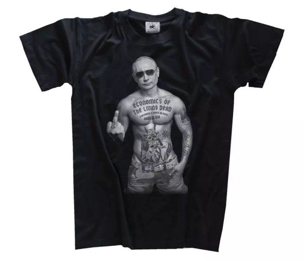 

wladimir putin camiseta capitalismo zombi made in usa camiseta s-xxxl, White;black