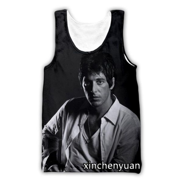 

men' tank xinchenyuan men/women 3d printed al pacino casual vest fashion streetwear men loose sporting d49, White;black