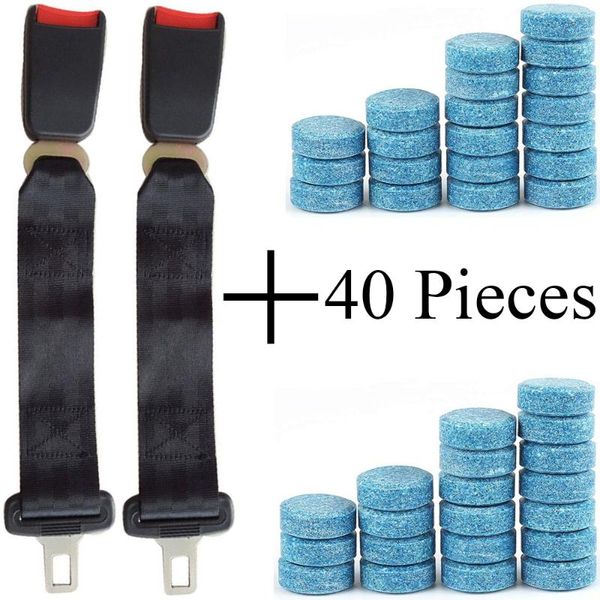 

safety belts & accessories 2 pcs e11 certified car belt extender buckle plug clip for pregnant + 40 pieces windshield window glass cleaning