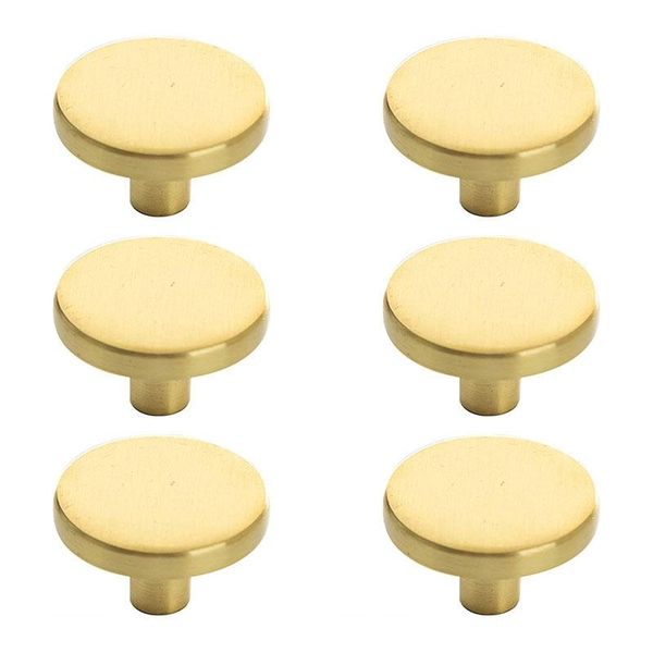 

handles & pulls 6-pack cabinet knobs diameter (30mm), brass dresser for drawer and