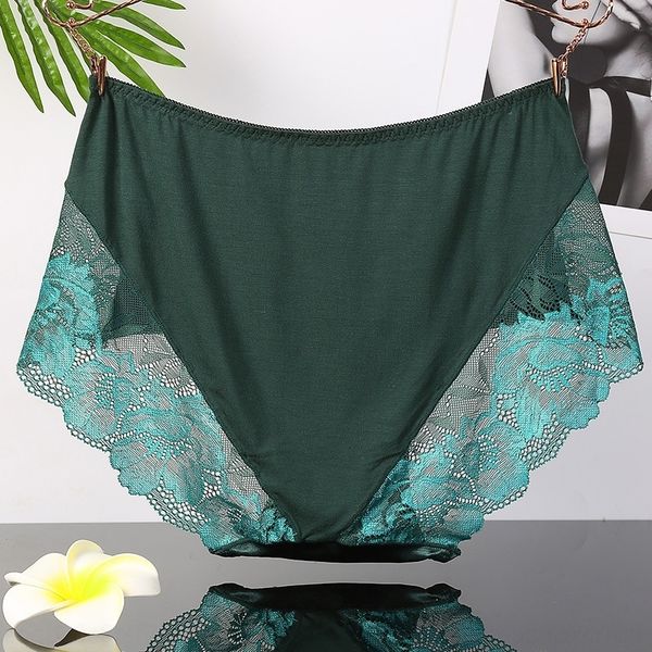 

p04 90-230 kg ice silk women's medium women's underwear underwear lacehigh waist lace modal cotton crotch briefs 803, Red;black
