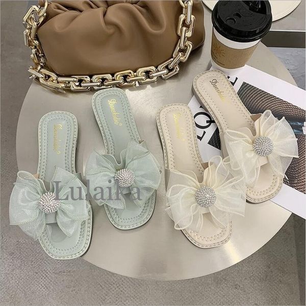 

nieuwe gecontracteerd stijl hoogwaardige zomer schoenen dame slippers vrouwen zoete comfortabele dunne zolen gaasachtig boog strand 60% off, Black