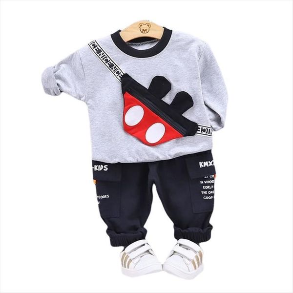 

baby autumn fashion clothes kids boy cartoon t shirt girls pants 2pcs sets spring children infant costume toddler sportswear, White