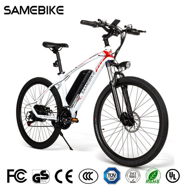 [ABD AB Stok] SAMEBIKE MY-SM26 Elektrikli Bisikletler 350 W 48 V MOPED Bisiklet Max Hız 30 KM Güç Asist Range 26 inç Elektrik-Bisiklet