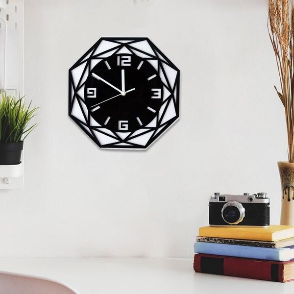

acrylic mirror geometry wall clock living room bedroom clocks home office decor 87ha