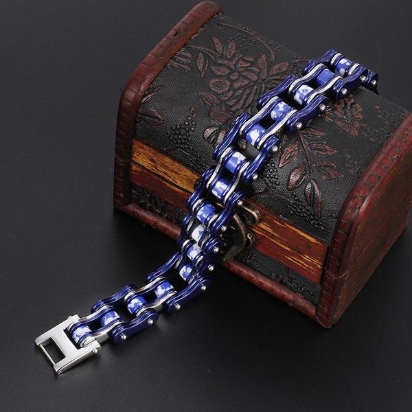 

link, chain selling stainless steel motorcycle bracelet titanium bicycle men domineering jewelry, Black